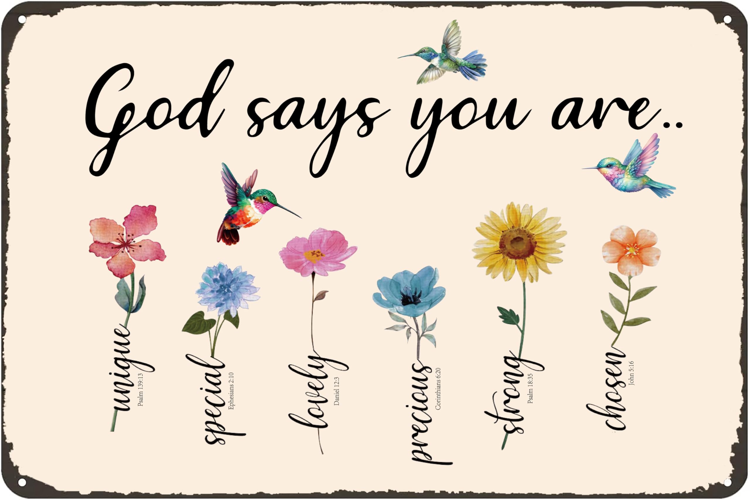 God Says You Are Amazing Garden Tin Sign, 8x12 Inch