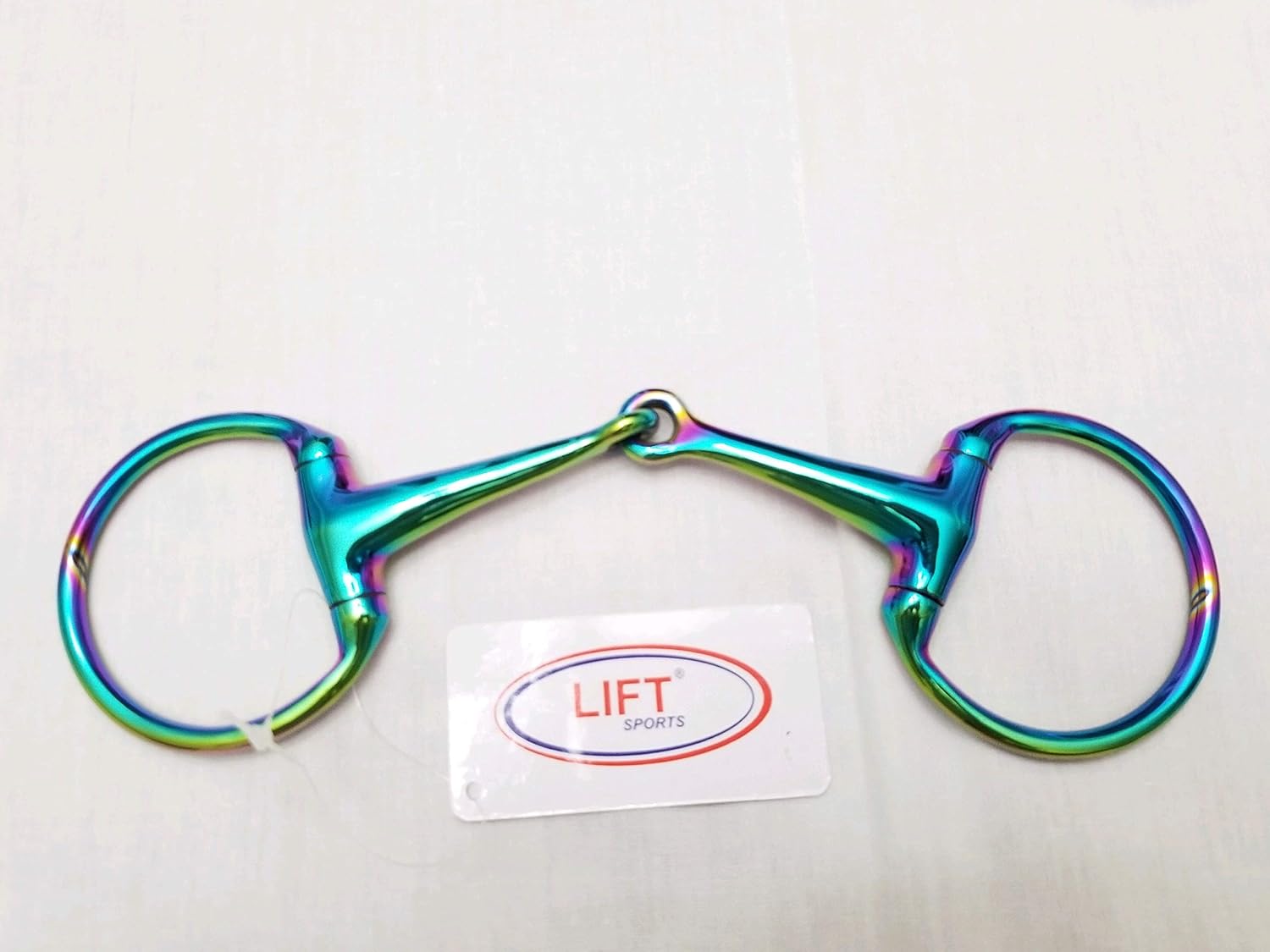 Rainbow Horse Bit Egg Butt Ring Snaffle Stainless Steel Multi Color Loose Ring Tack Equestrian (5.5 Inch)