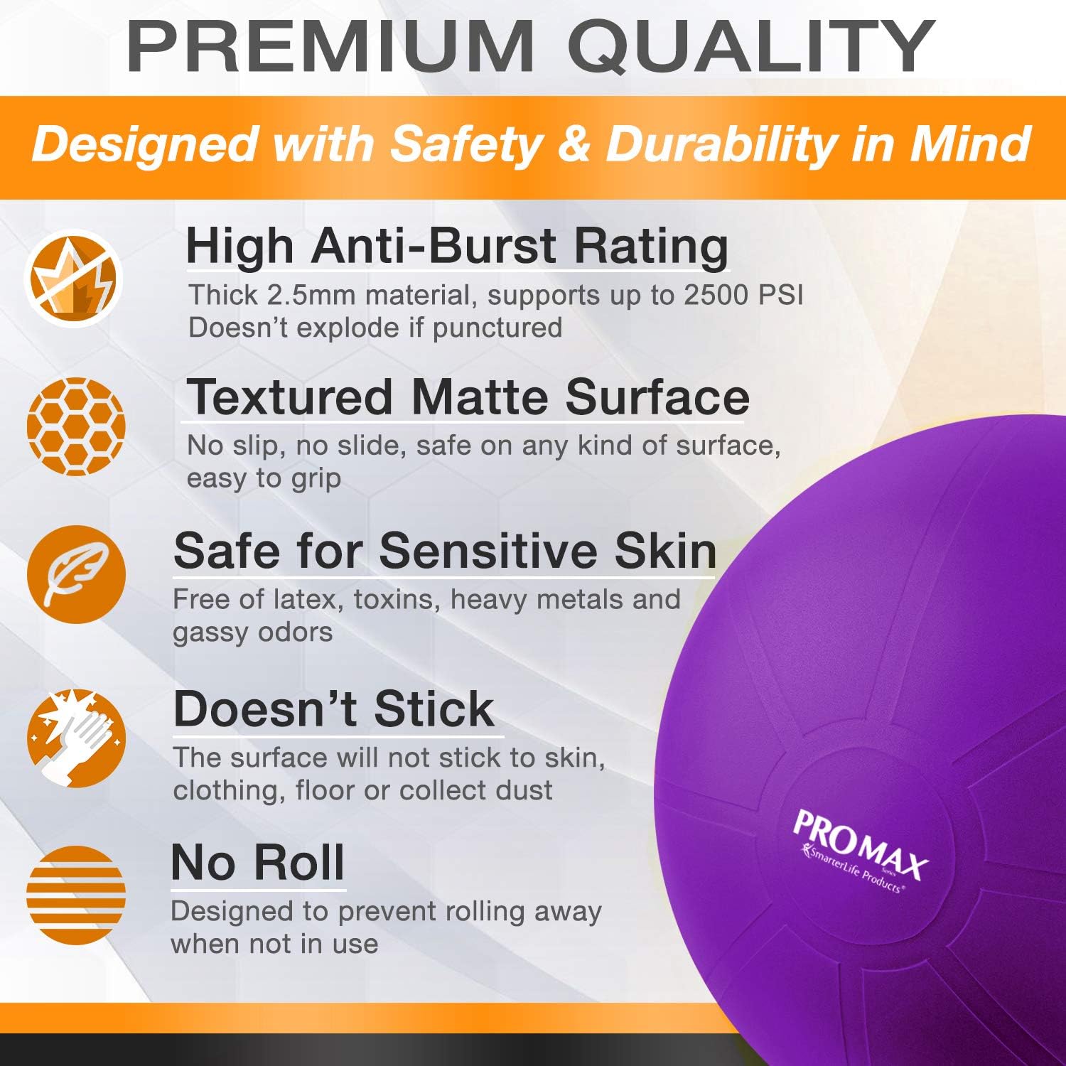Blасk Frіdау - 80% оƒƒ Exercise Ball for Yoga, Balance, Stability - Fitness, Pilates, Birthing, Therapy, Office Ball Chair, Flexible Seating - Anti Burst, Non Slip Surface - SmarterLife PRO MAX Series Bеѕt Cуbеr Mоndау 🔥 Exercise Ball for Yoga, Balance, Stability - Fitness, Pilates, Birthing, Therapy, Office Ball Chair, Flexible Seating - Anti Burst, Non Slip Surface - SmarterLife PRO MAX Series