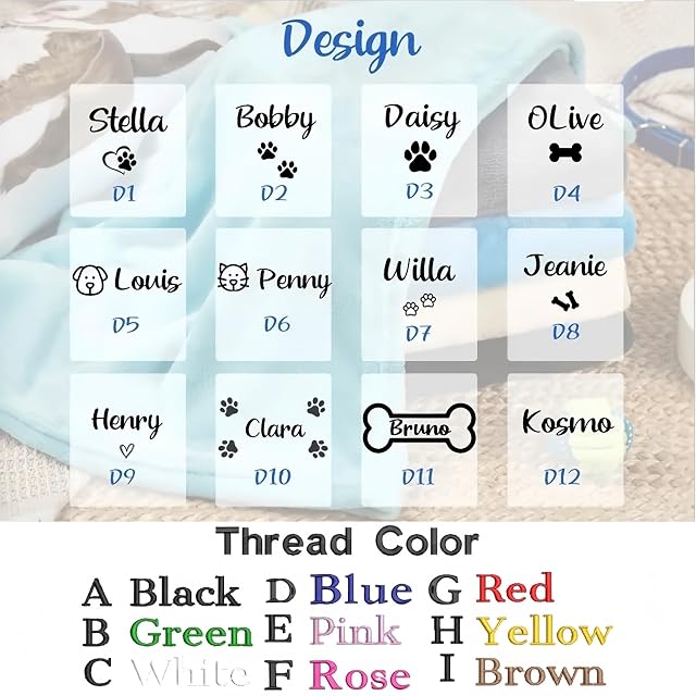 Foto 7 de 7 de MEIEG Manta De Franela Personalizada Para Perros/gatos, Mantas Para Mascotas Personalizadas Con Nombre