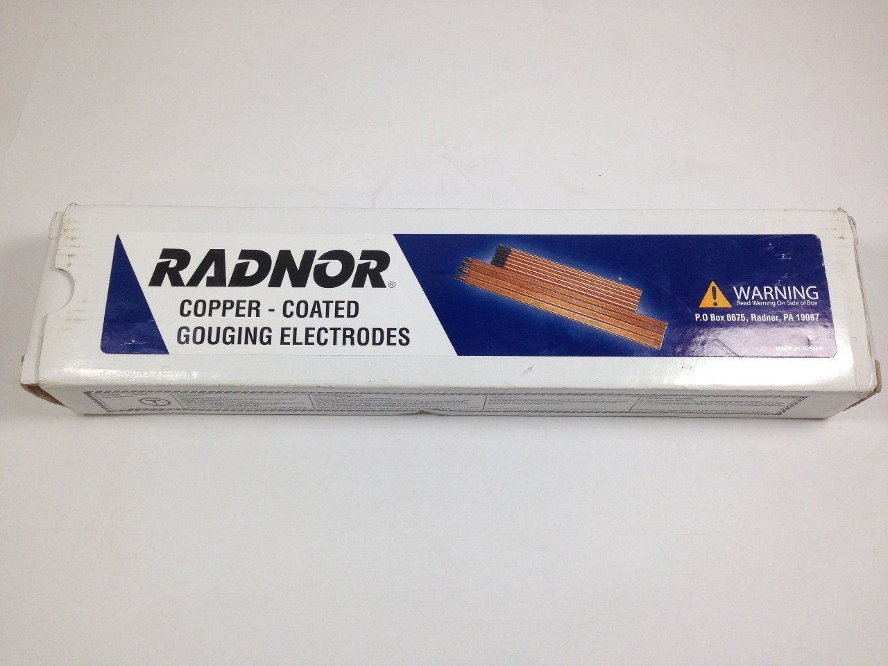 Radnor RAD64002223 1/4" x 12" Copper-Coated Pointed Carbon Air/Carbon Arc Gouging Electrode (50 Per Box)