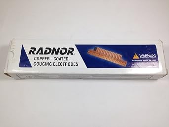Radnor RAD64002223 1/4" x 12" Copper-Coated Pointed Carbon Air/Carbon Arc Gouging Electrode 50 Per Box