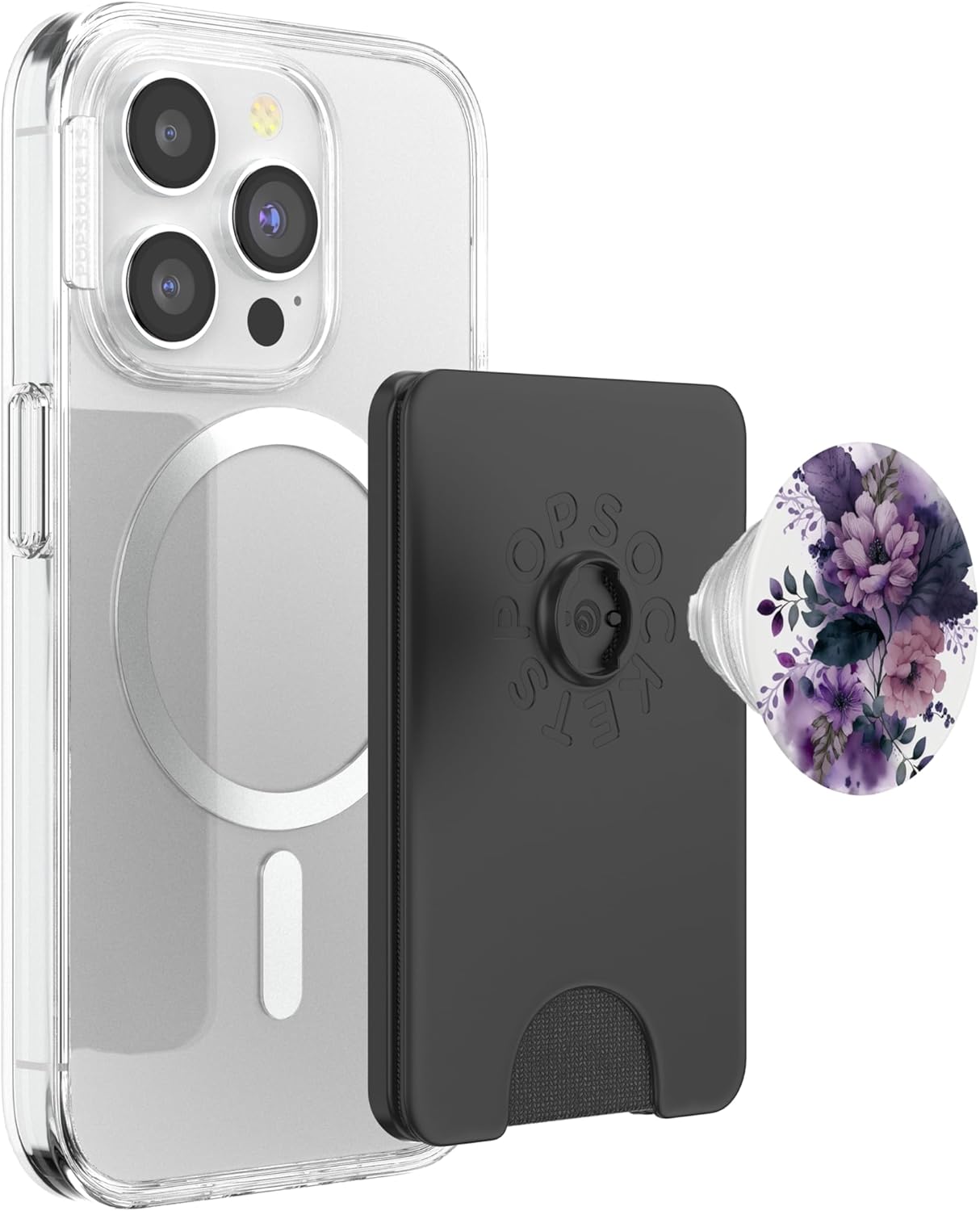 Purple Lavender Blossom Leaves Flowers Floral Girly PopSockets PopWallet for MagSafe