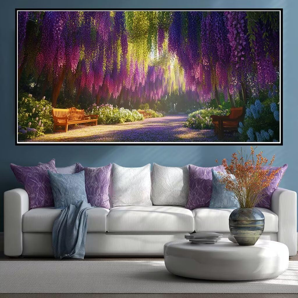 Diamond Painting Kits for Adults Large, 5D DIY Landscape Diamond Art Kits Adults Large Dimond Art Garden Crystal Cross Stitch Rhinestone Embroidery Kit Gem Arts Crafts 70x40cm/27.6x15.7 Inch (WL503)