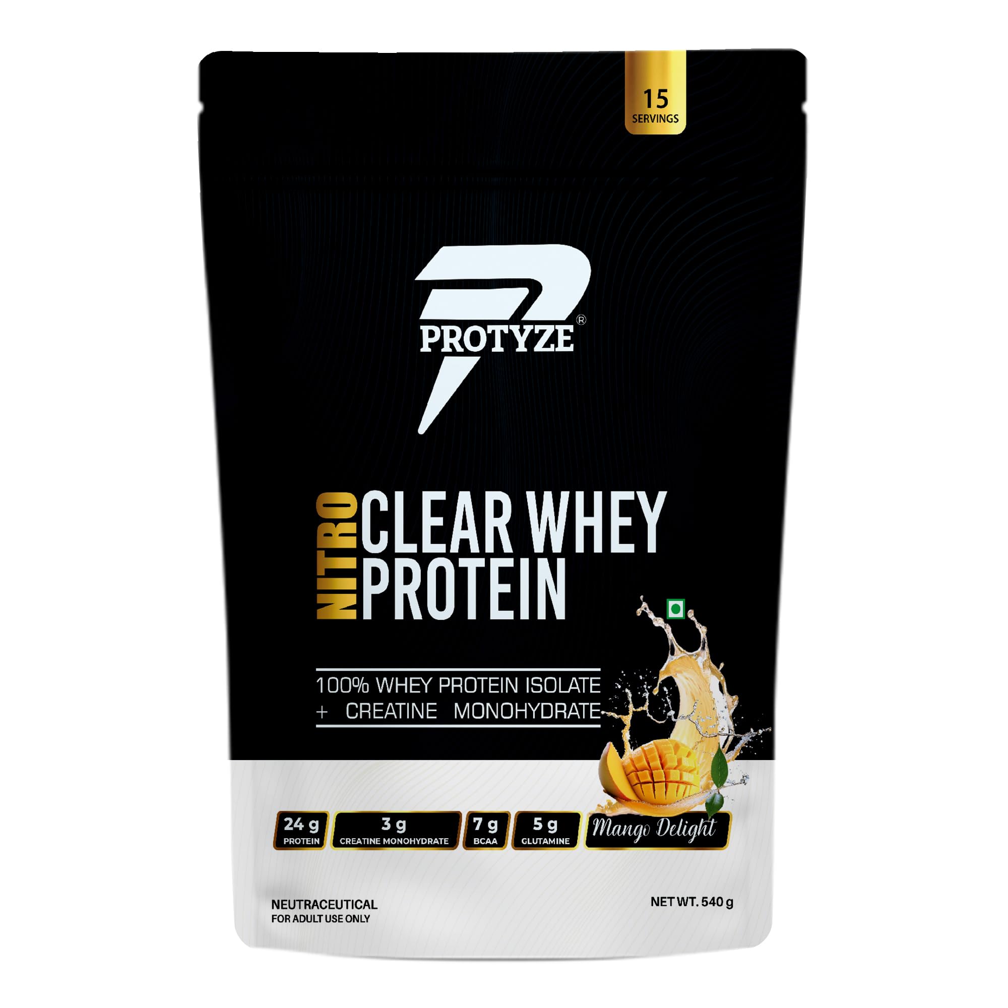 Protyze Nitro Clear Whey Protein Isolate 24g Protein, 3g Creatine Monohydrate, Supports Muscle Growth, Boost Strength, Enhance Endurance, Increase Athletic Performance. (15 serving, Mango Delight) (B0DG5J2522) Amazon Price History, Amazon Price Tracker