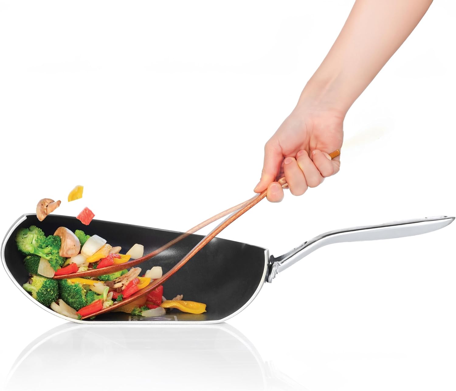 TECHEF - Goody Pan - Wok Stir-fry Pan - PFOA Free, Dishwasher and Oven Safe, Made in Korea (11-in)