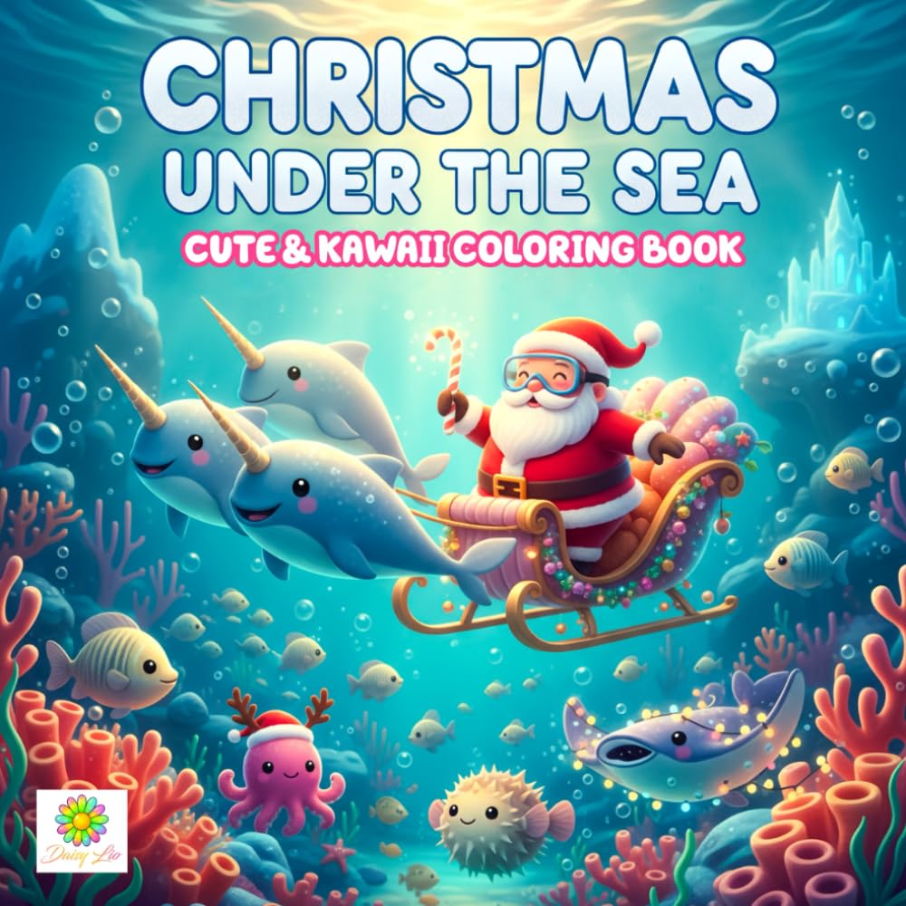 Christmas Under the Sea Coloring Book: Festive Adventures with Adorable Ocean Friends for All Ages