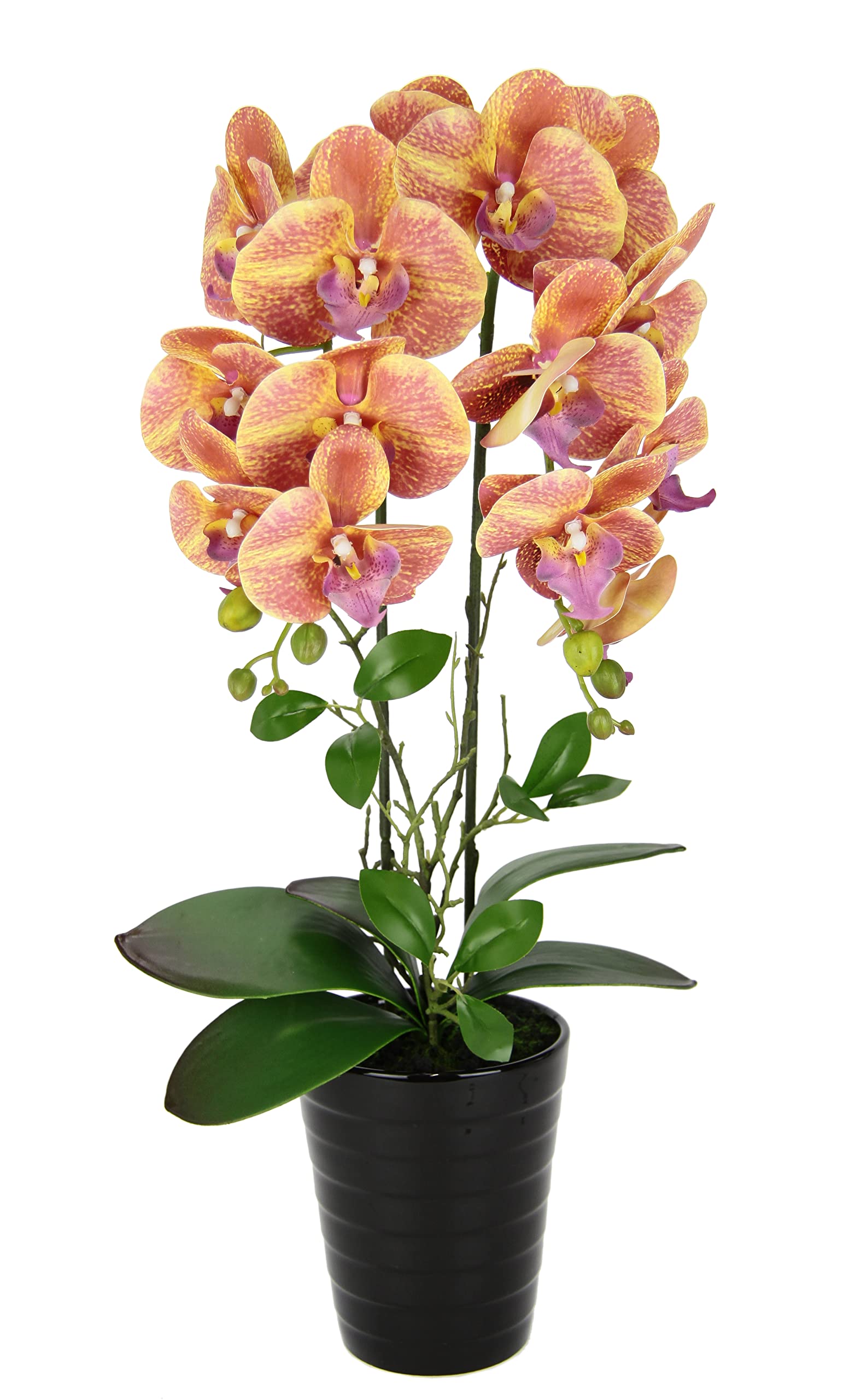 Künstliche Orchidee 58cm im Topf Kunstorchidee Blume Kunstblumen Kunst Orchidee Kunstorchidee Phalaenopsis Kunstpflanze wie echt Hochzeit Deko Seidenblume Real Touch Blüte Tischgesteck Seidenblume