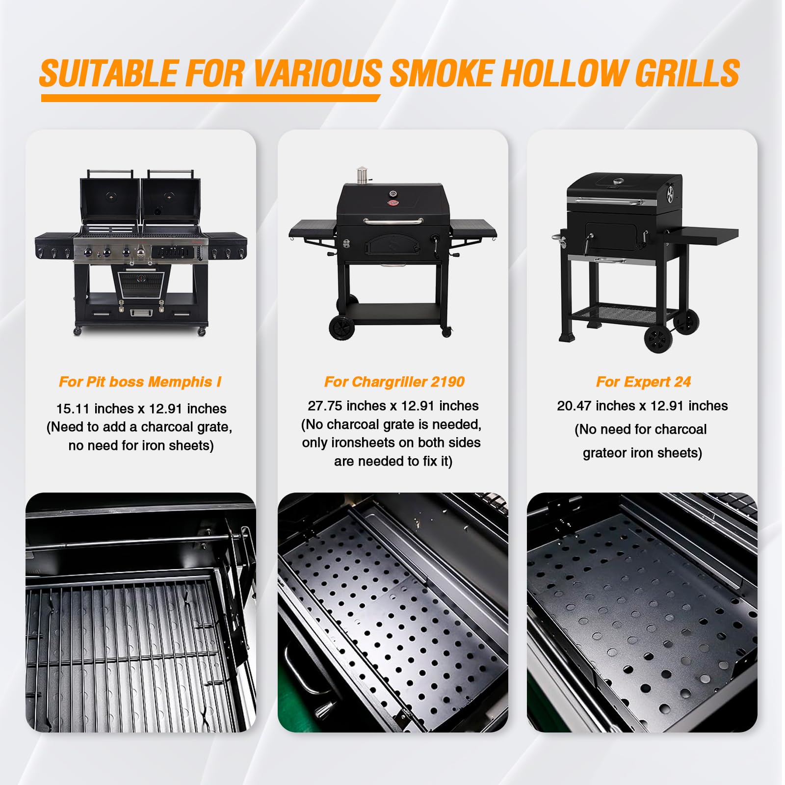 PS9900 15-28 Inch Charcoal Tray Replacement Parts for Smoke Hollow,Charcoal Basket for 47183T-21 6500 6800 8500 47183T HC4518L PS9500 SH5000 SH7000 SH19030119 SH19030219 SH9916 Smoke Hollow Grill Part