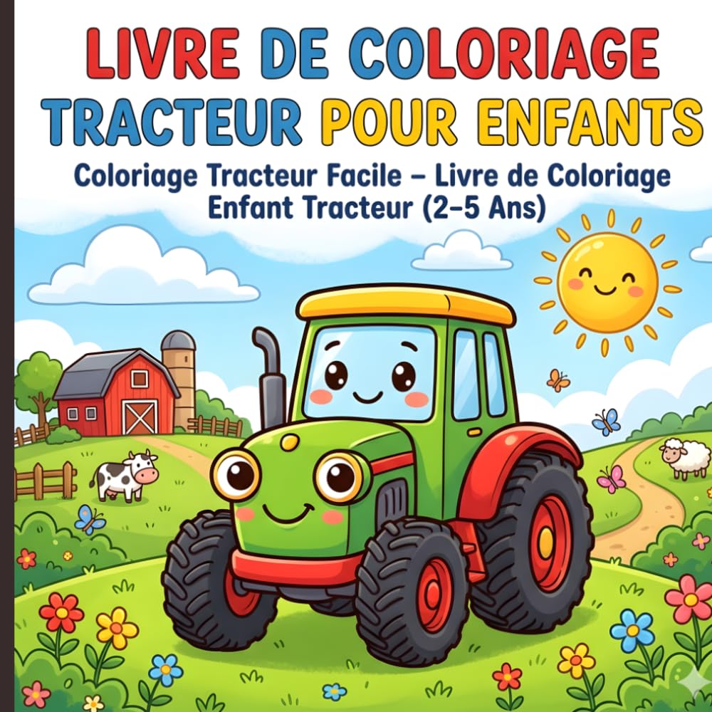Livre de Coloriage Tracteur pour Enfants: Coloriage Tracteur Facile – Livre de Coloriage Enfant Tracteur (2–5 Ans)