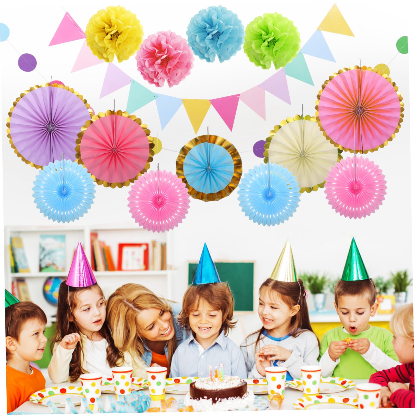 Toyvian Set di Decorazioni in Carta Pastello per Feste e Compleanni