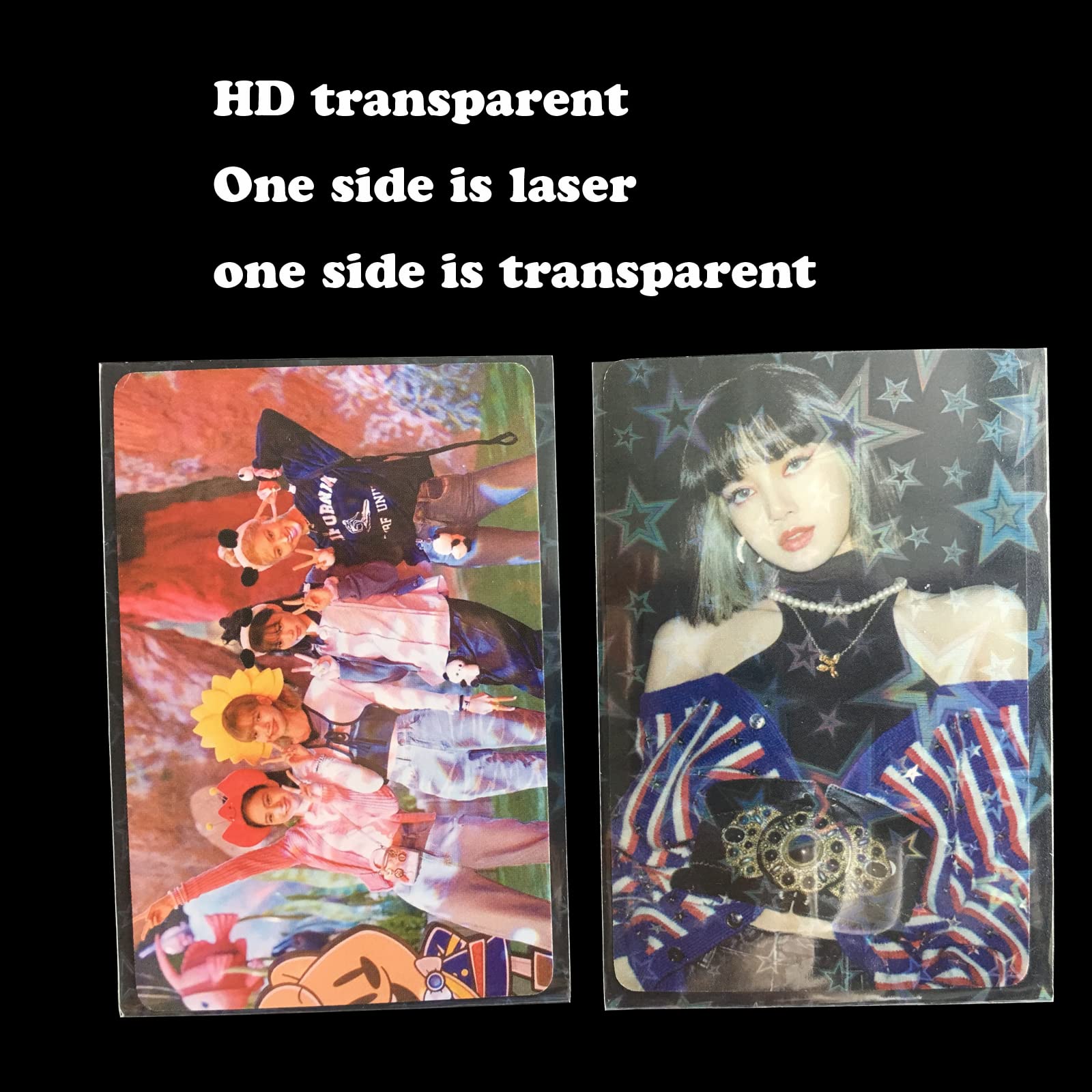 AEGIS 100pcs Star Pattern Photocard Sleeves - Holographic Foil, 56x88mm, For Kpop, Trading Cards