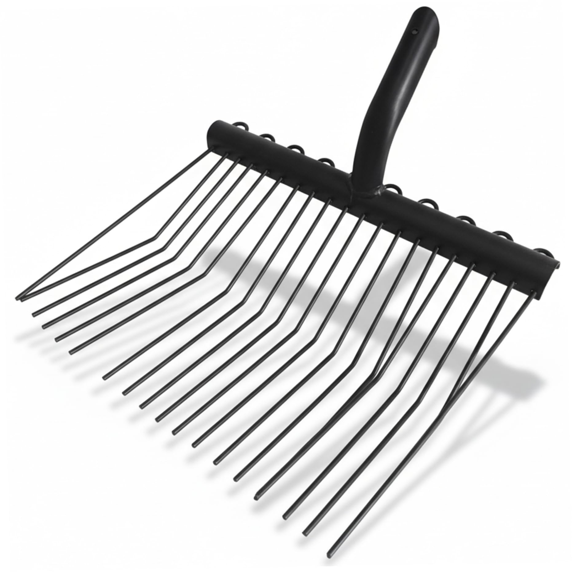 Ersatzkopf für Mistgabel, robuster Mistgabelkopf aus Manganstahl mit ergonomischem Griff für Stall, Garten und Bauernhof.