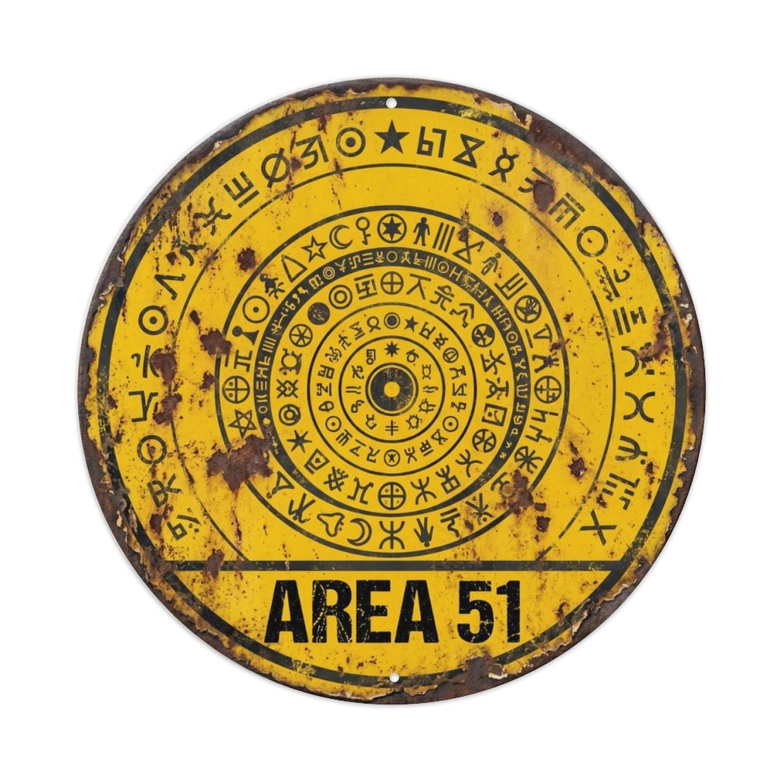 Alien Area 51 LanguageMetal Tin Sign
