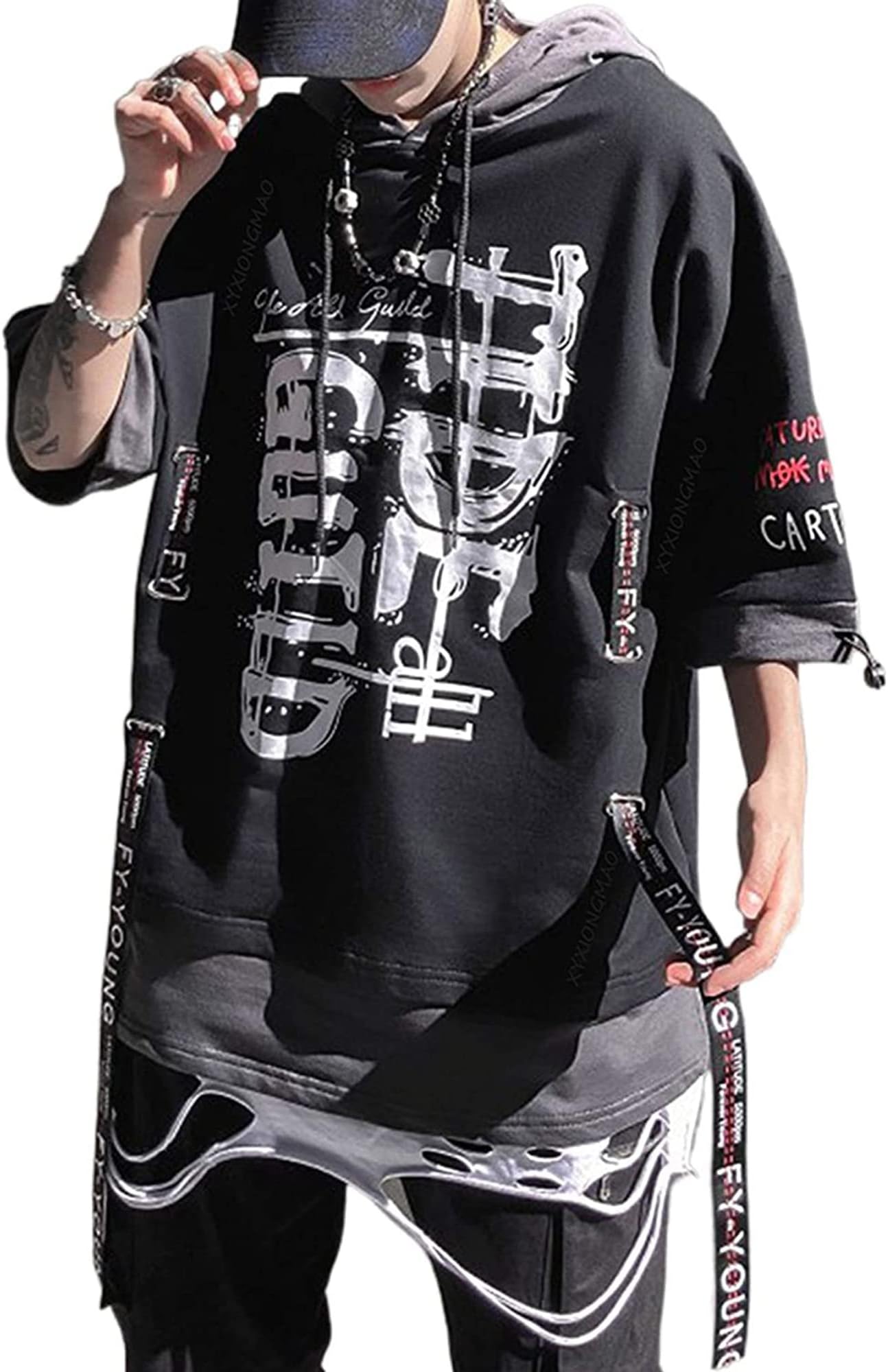 Unisex Streetwear Tees Shirts for Men Workwear Casual Short-Sleeved T-Shirt