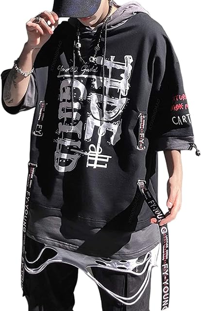XYXIONGMAO Techwear Chemise Japonais Streetwear Hip Hop Chemises Homme Graphic T Alphabet Design Workwear Gothique Hoodie
