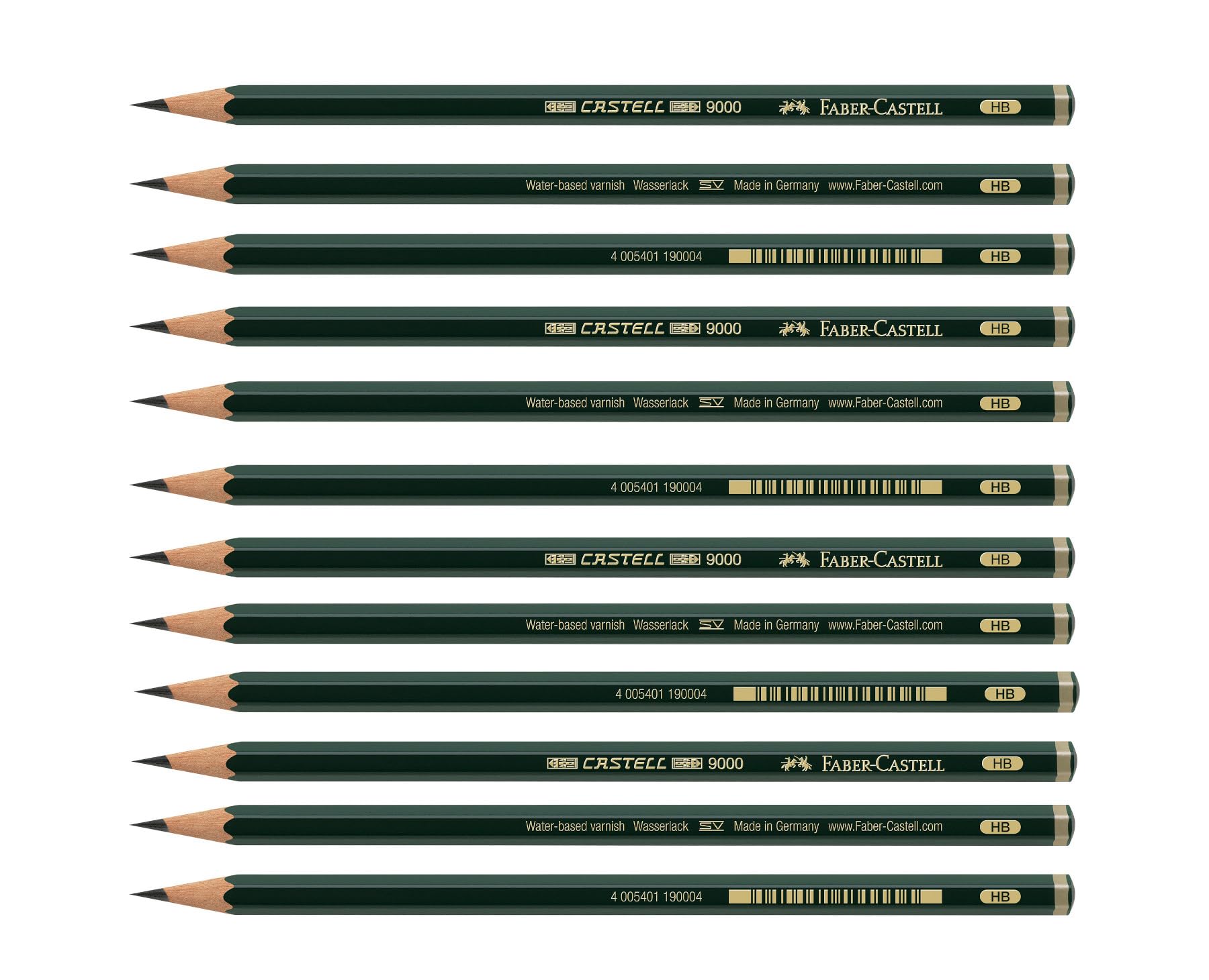 FABER-CASTELL 205047 - Castell 9000 lápiz, dureza HB, 12 piezas