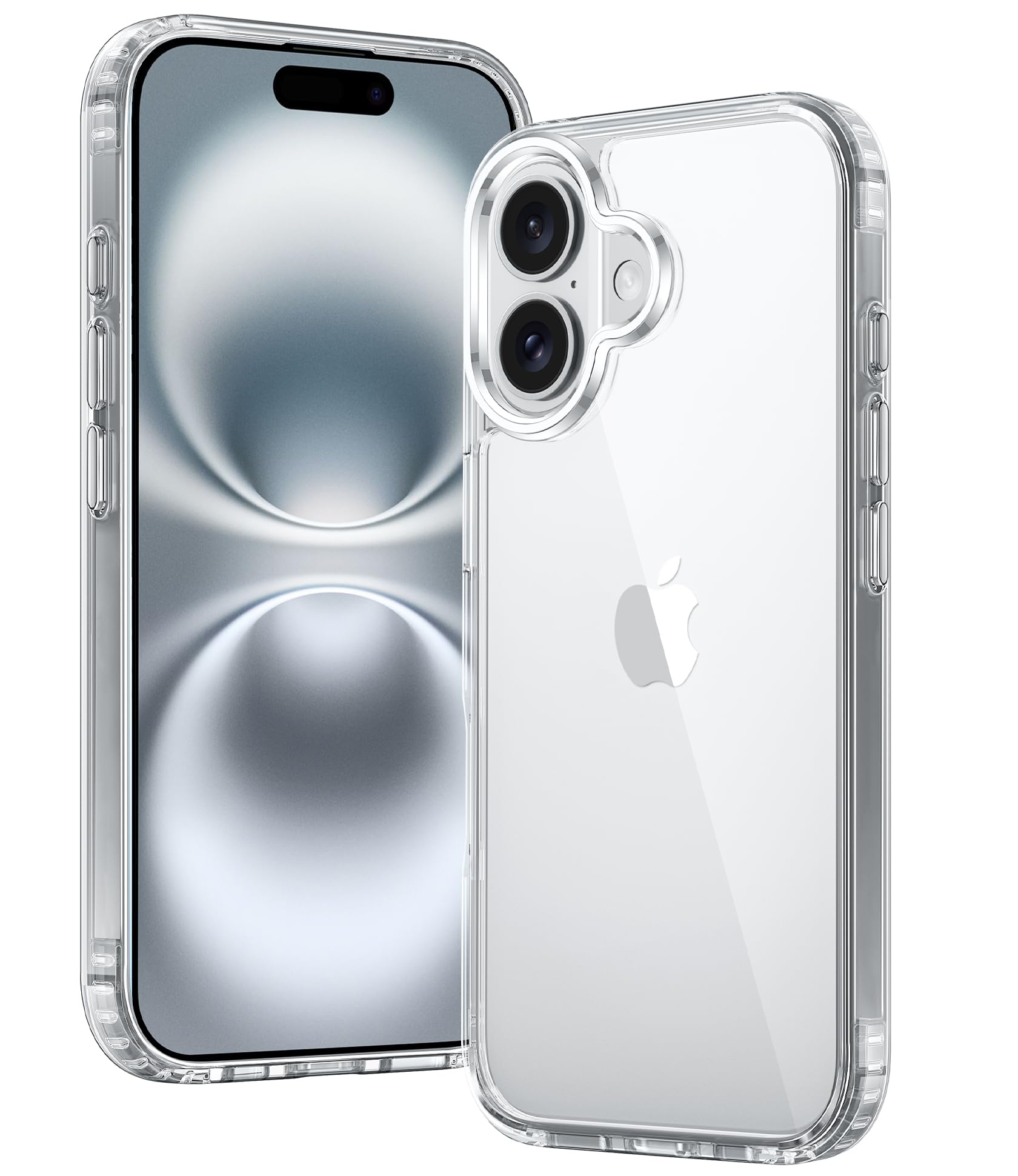 FNTCASE for iPhone 16 Case Clear: Phone Cases Compatible with Magsafe Slim Anti Yellowing Military Grade Drop Protection Rugged Shockproof Protective Transparent Cell Phone Cover (B-Clear)