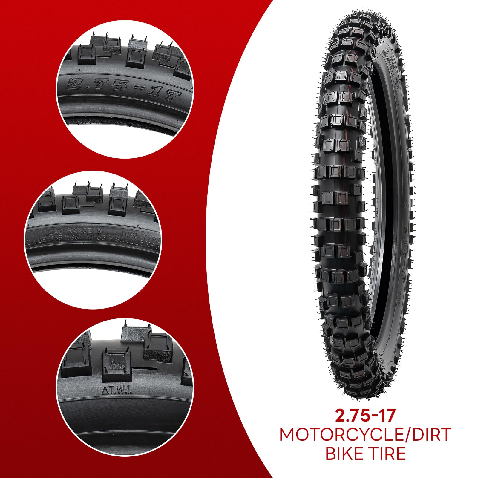 TIMSUM2.75-17インチ オフロードタイヤ スパイク付き 2本セット TIMSUM2.75-17インチ オフロードタイヤ スパイク付き 2本セット