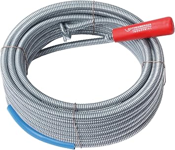 Rothenberger Industrial 072986E Spiral Drain Unblocker with Long Hanging Head 10 m, Grey