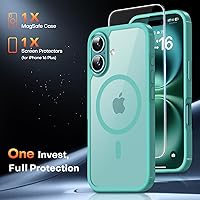 Vista 413 de TAURI Funda magnética 2 en 1 transparente para iPhone 14 Pro, compatible con Magsafe [no amarillenta] con protector de pantalla, protección de grado