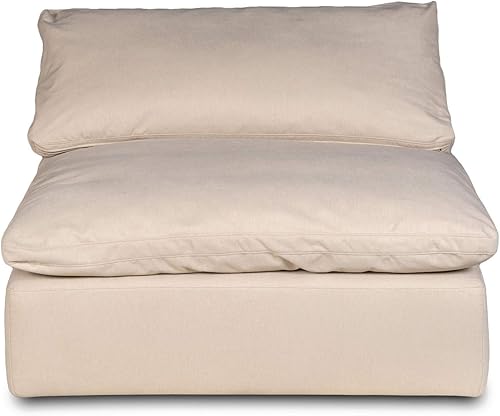 The Hamptons Collection 3 piezas de tela marrón nube puff sofá modular modular modular fundas cuadradas 44 pulgadas