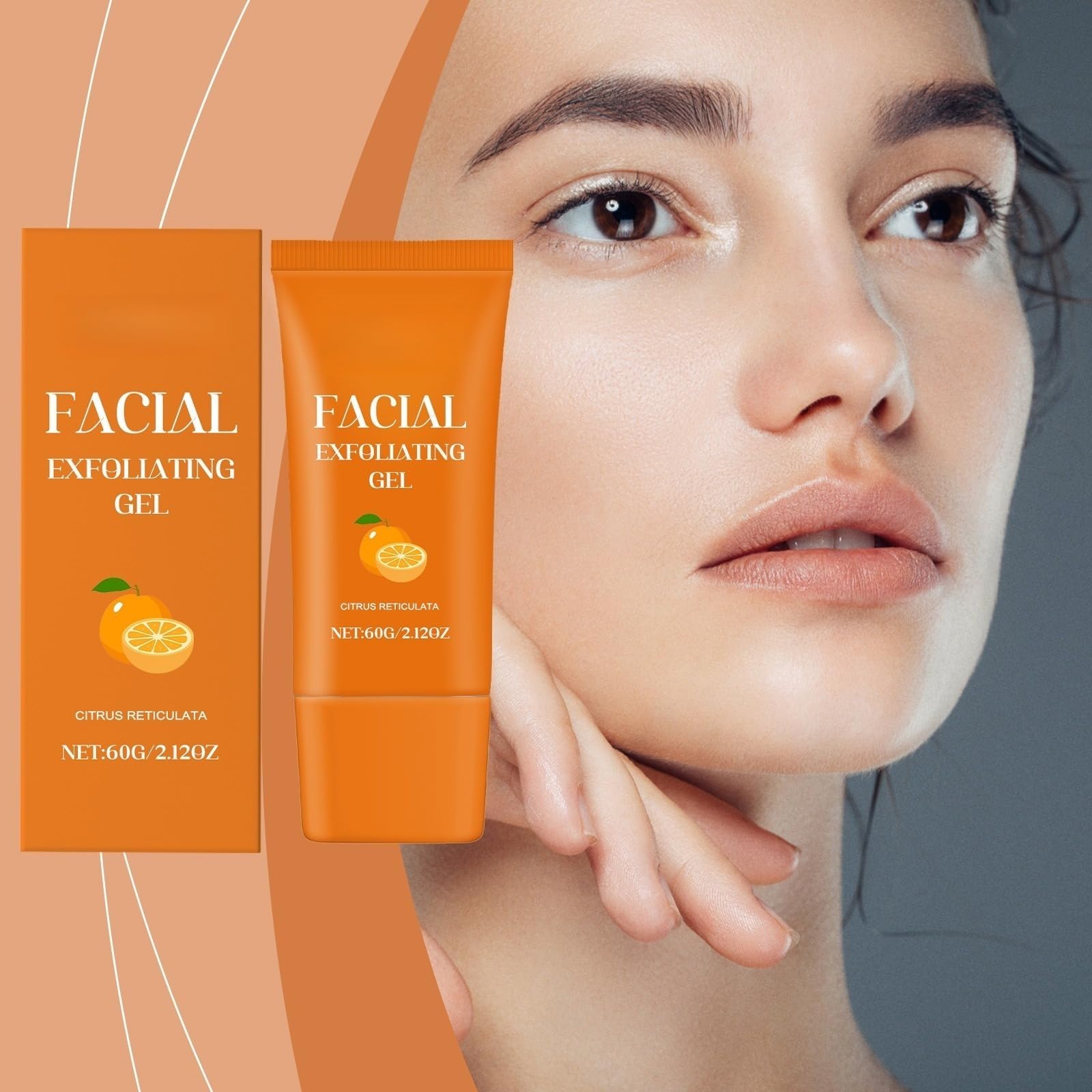 Gesichts- und Körperpeelinggel mit Bio-Vitamin mit Orangenenzymen, sanftes Gesichtsreinigungspeeling mit aufhellender Wirkung, feuchtigkeitsspendend, Anti-Aging