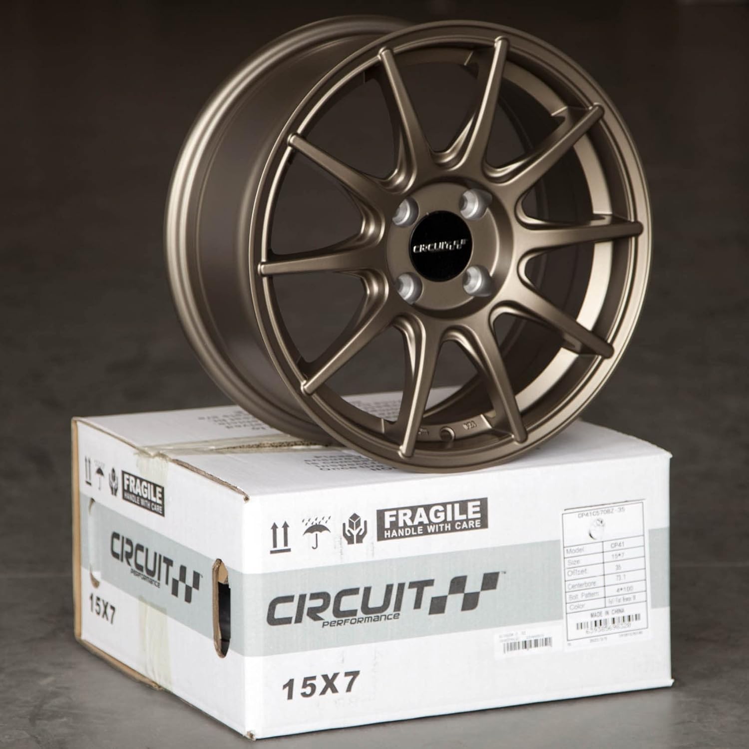 Circuit Performance CP41 15x7 Flat Bronze 4x100 +35mm Wheels JDM M.C.O Style