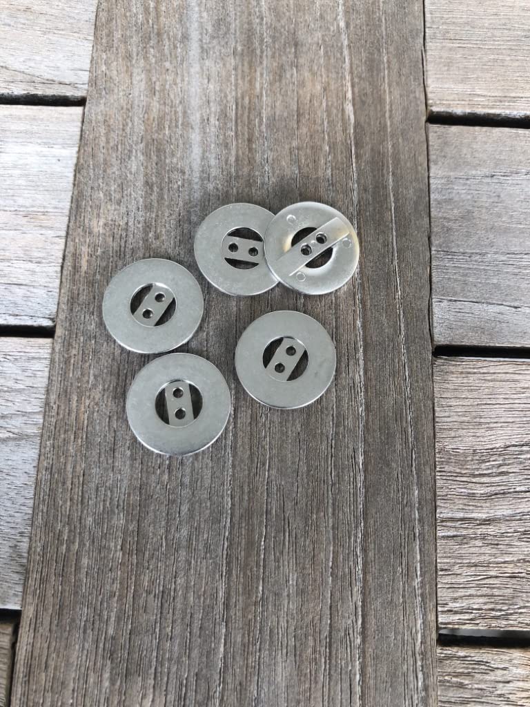 Bottoni Metallici Argento Opaco Con Design Traforato – 2 Fori, 15 Mm O 25 Mm – Confezione Da 6 Pezzi Per Cucito E Fai Da Te - 3