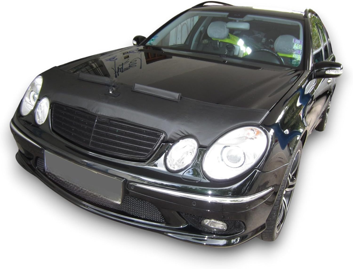 Hood Bra Front End Nose Mask Compatible with Mercedes MB E-Class W211 2002-2006 Bonnet Bra STONEGUARD Protector Tuning