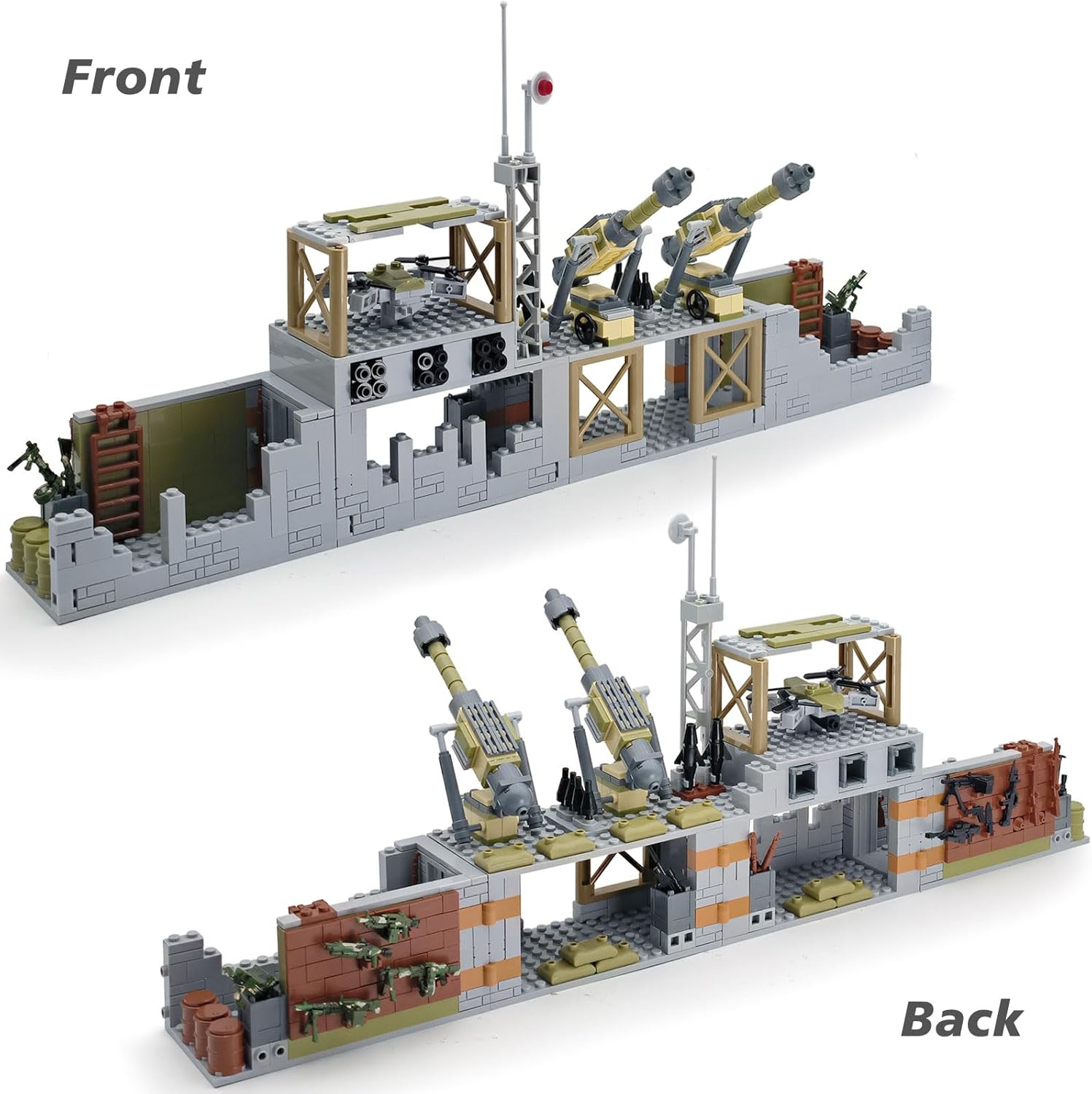 Military Base Building Toy Set Assemble to Different War Scenes, Gun Weapon Pack Accessories Kits for Army Minifigure Battle Building Game Gift for Kids 9-12 Years (710pcs)