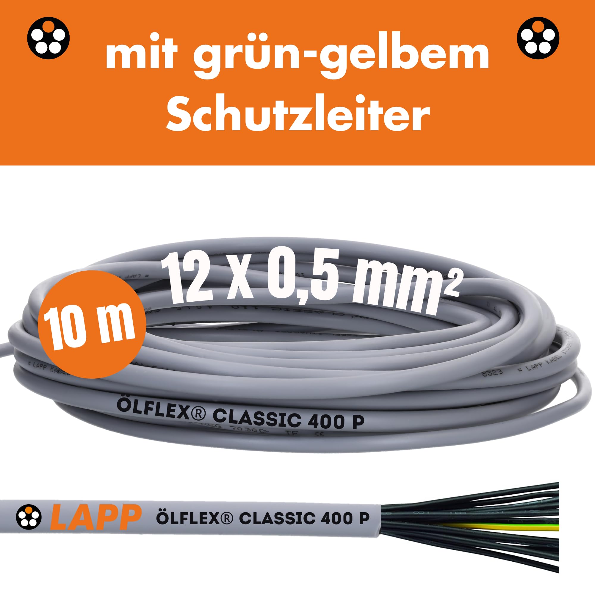 Lapp 10m Ölflex Classic 400 P Steuerleitung 12x0,5 mm² PUR Steuerkabel