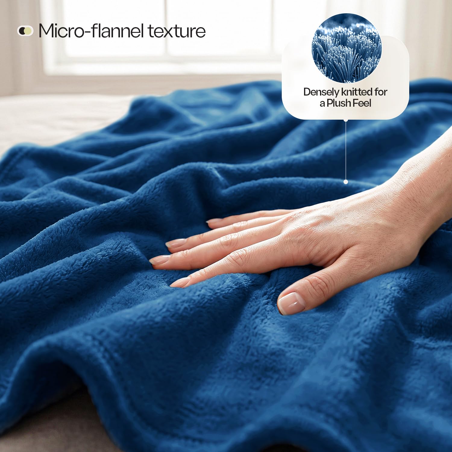Utopia Bedding Coperta in pile Full Size Navy 250 GSM Lussuoso Fuzzy Morbido Antistatico Microfibra Coperta da Letto (200 x 200 cm)