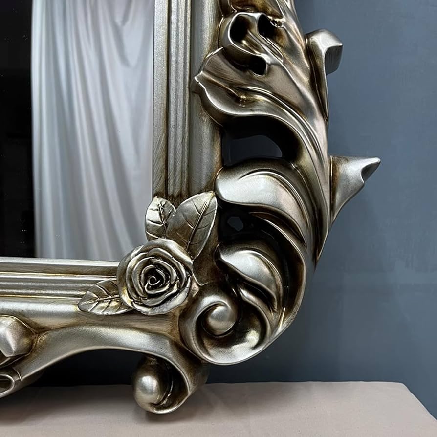 クラシカルな バロック調 壁掛け鏡 ウォールミラー アンティーク