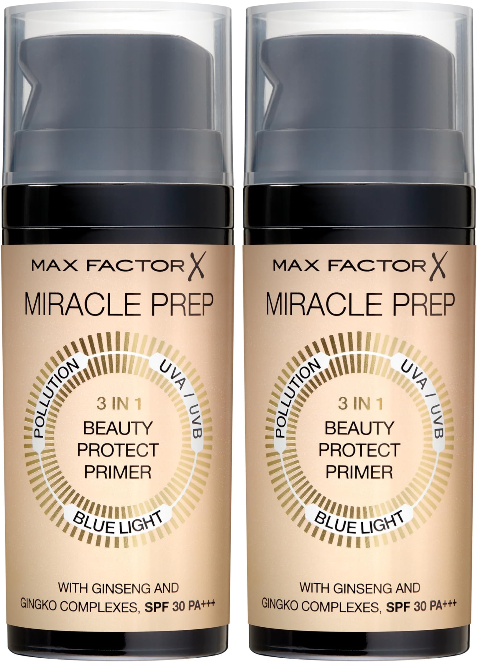 Max Factor Miracle Prep 3in1 Beauty Protect Primer, mit LSF und schützt vor UVA/UVB Strahlen, 30 ml (Packung mit 2)