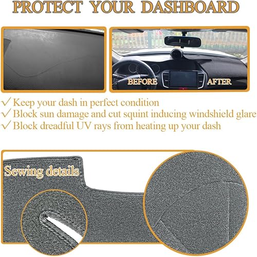 Miniatura 5 de Tapete de cubierta de tablero personalizado para Nissan Armada 2004 2005 2006 2007Titan 2004-2012 sin navegación, cubierta de tablero (gris oscuro)