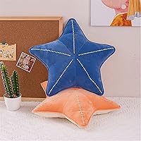 Vista 4 de Almohada de concha de estrella de mar para suelo, sofá, cojín de lectura (naranja, 19.6 pulgadas)