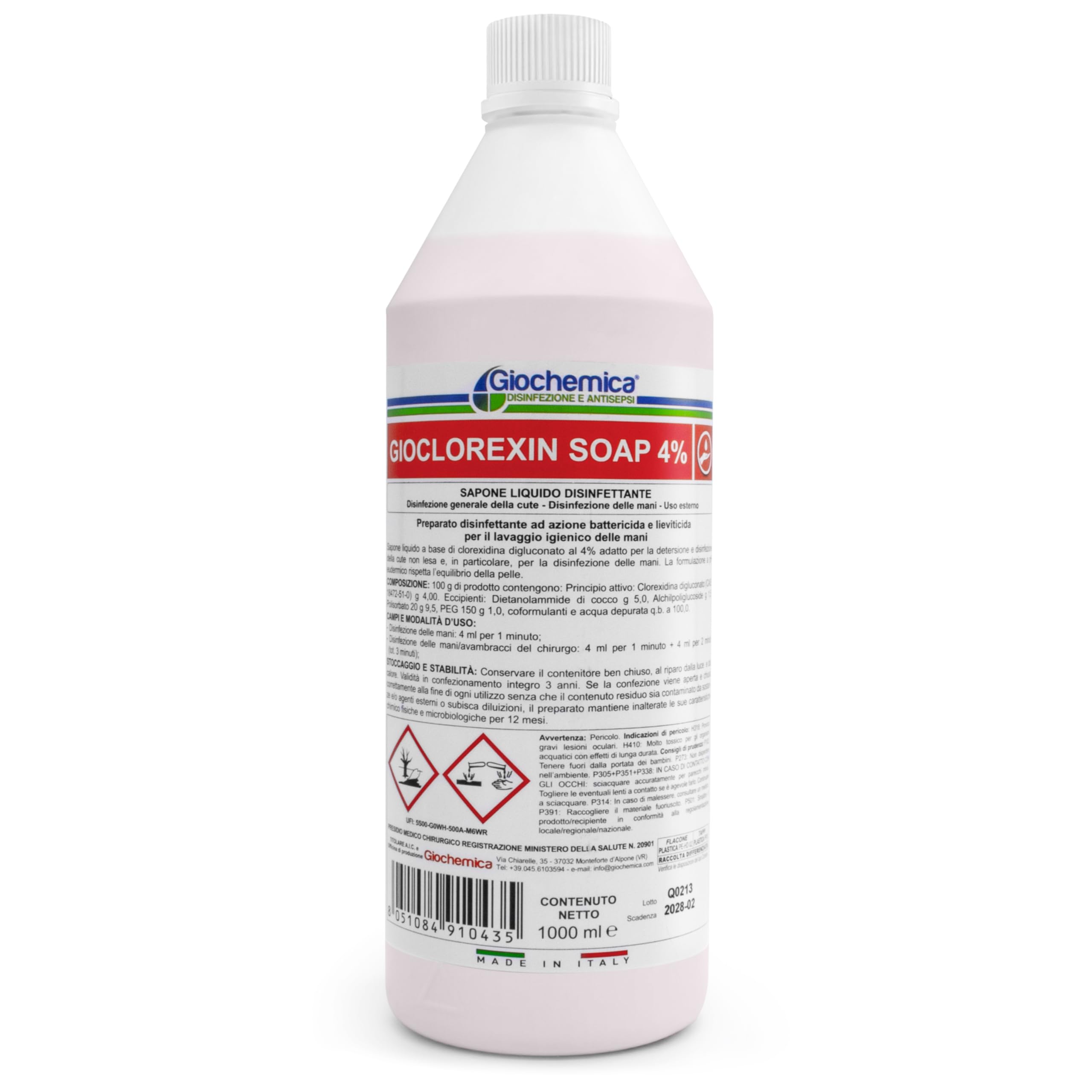 GIOCLOREXIN SOAP 4% Sapone Liquido Disinfettante a Base di Clorexidina 3 Flaconi da 1000