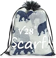 Vista 26 de V28 Hermosa bufanda larga y suave con estampado de elefante azul - grande