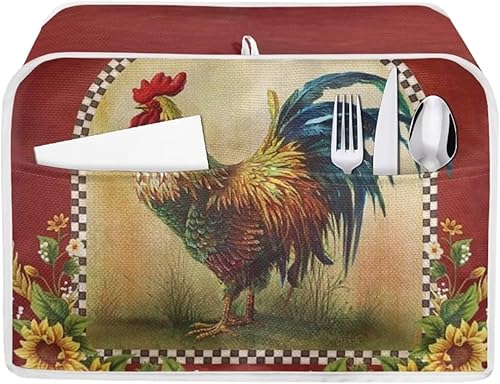 Miniatura 5 de Rnyleeg Cubierta para tostadora de 4 rebanadas con temática de café, para microondas, tostadora, horno, cubierta de pan pequeño, resistente a las