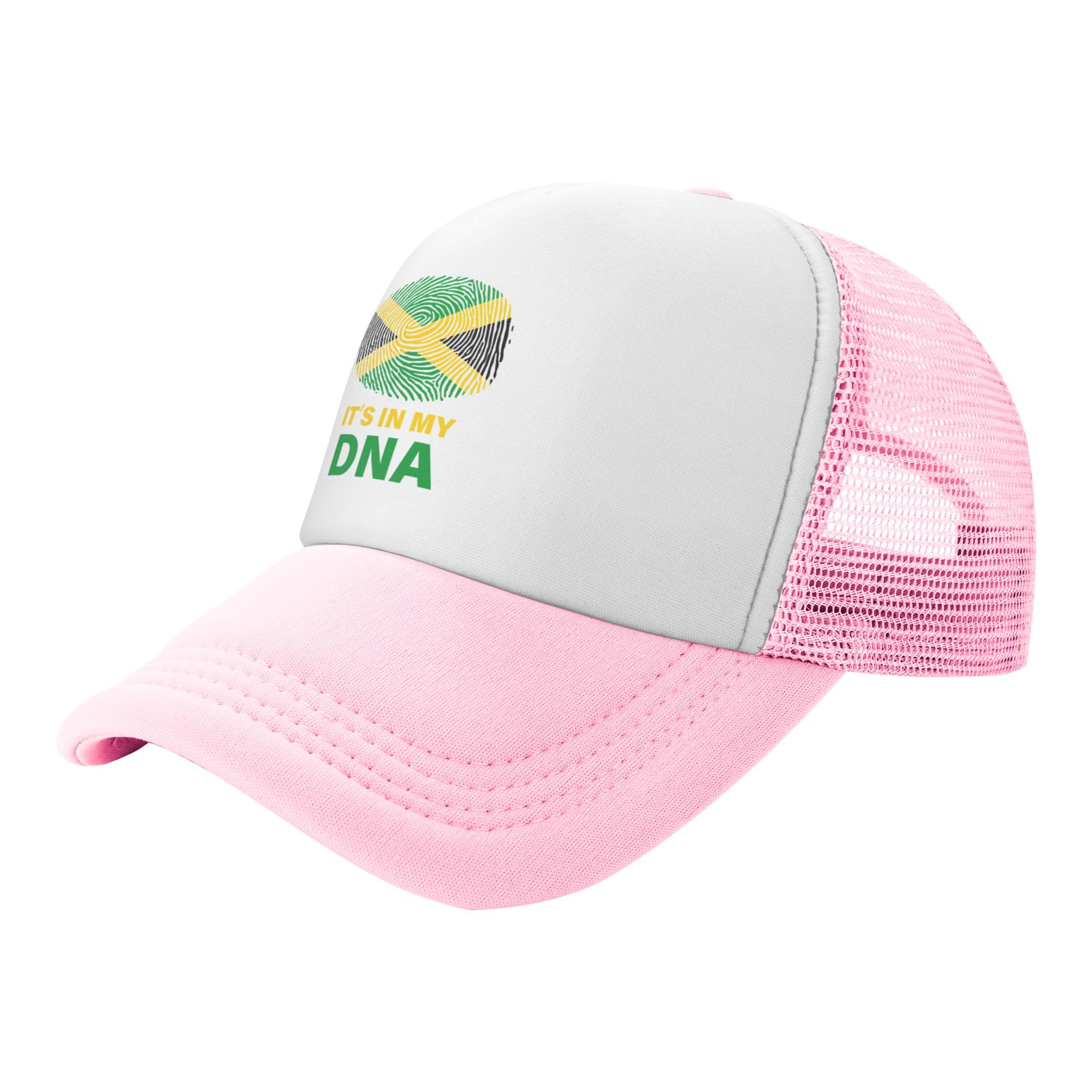 Jamaican It's in My DNA Lightweight Mesh Baseball Hat Fishing Sun Cap Outdoor Casual Cap Pink