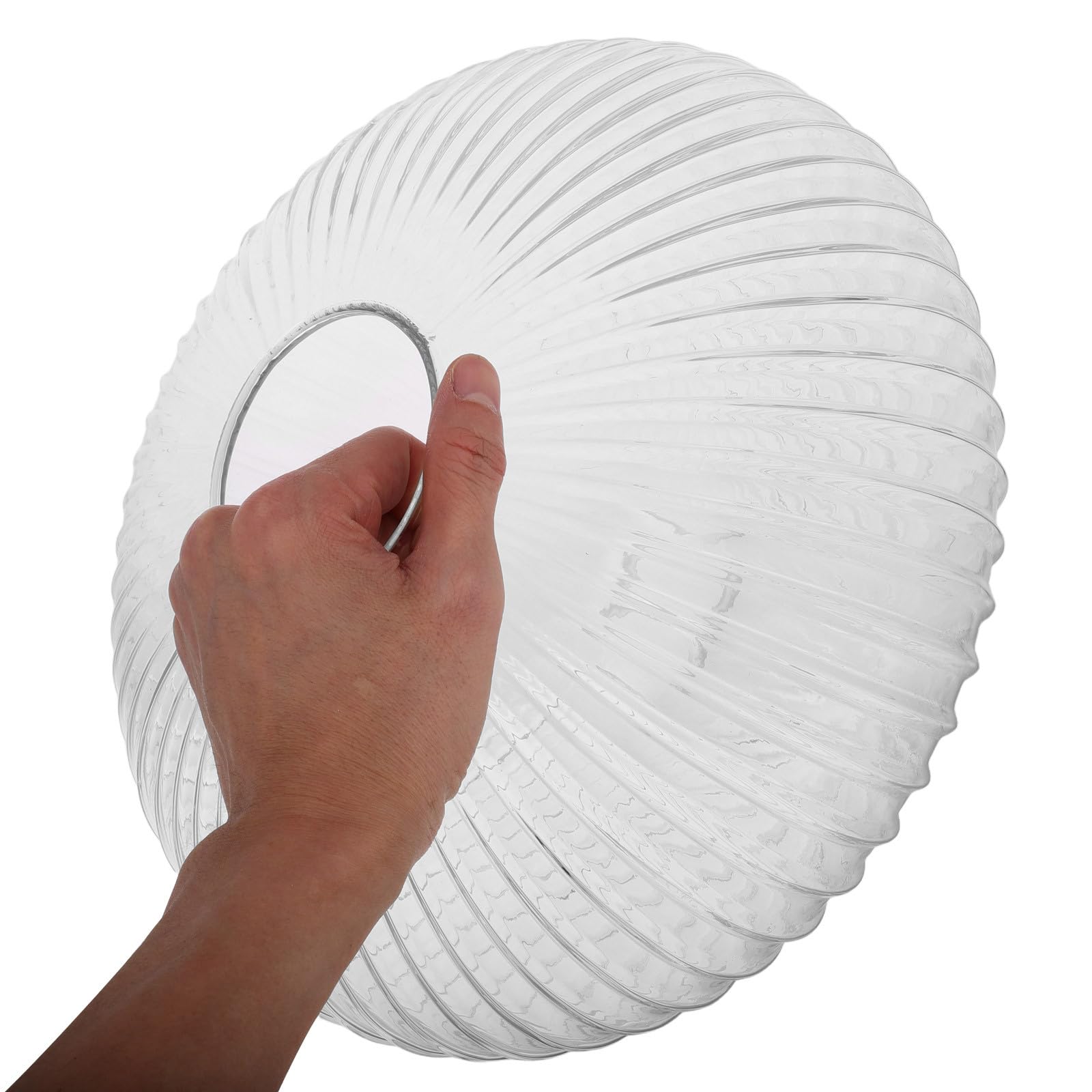 Pantalla de Lámpara Diseño Transparente y Rayas Redonda de Material Resistente y Estilo Minimalista Cubierta de Luz para Lámpara Colgante Mesa