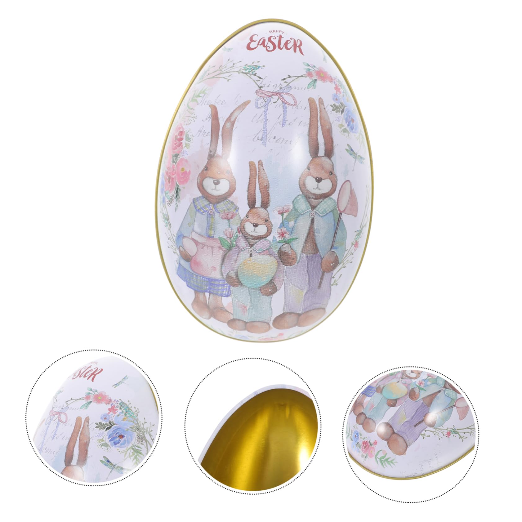 PRETYZOOM Scatola Di Latta Tema Coniglietto Pasquale Scatola Portaoggetti Per Feste Contenitore Per Dolciumi Coperchio e Caramelle
