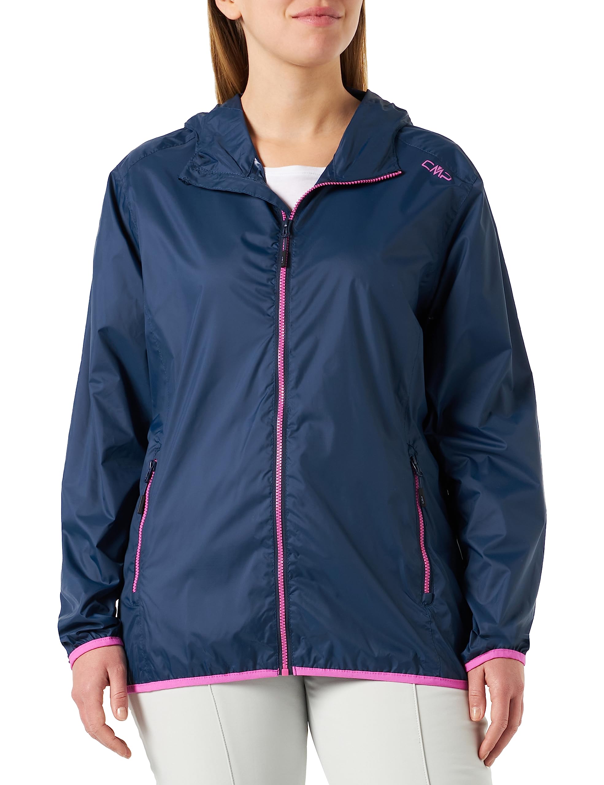 Cmp Mujer Marino Woman Jacket Rain Fix Hood Chaqueta Impermeable 38