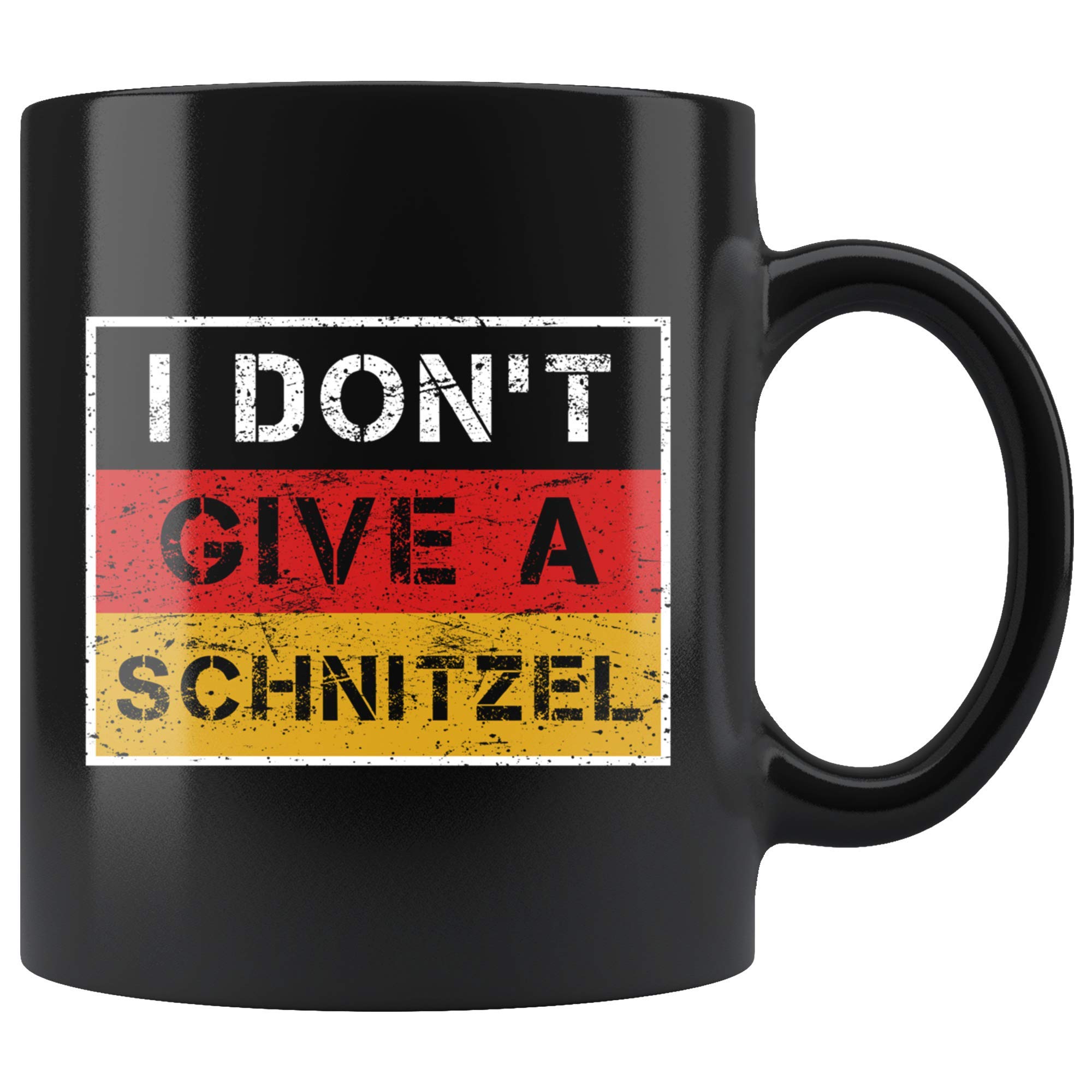 I Don't Give A Schnitzel Coffee Mug 11oz in Black - Funny German Gift