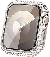 Vista 1 de Surace - Carcasa de 1.61 pulgadas compatible con Apple Watch Series 9, 8, 7, con protector de bordes con más de 400 diamantes de cristal