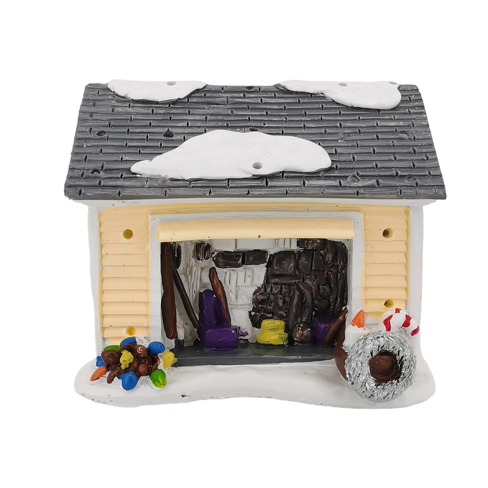 ALCXAZS Resin Cottage Patio Stunning Decoration For Snow House Statue Miniature Ornaments Eye Catching Gifts Charming Holiday Decor Building Statue Sculpture