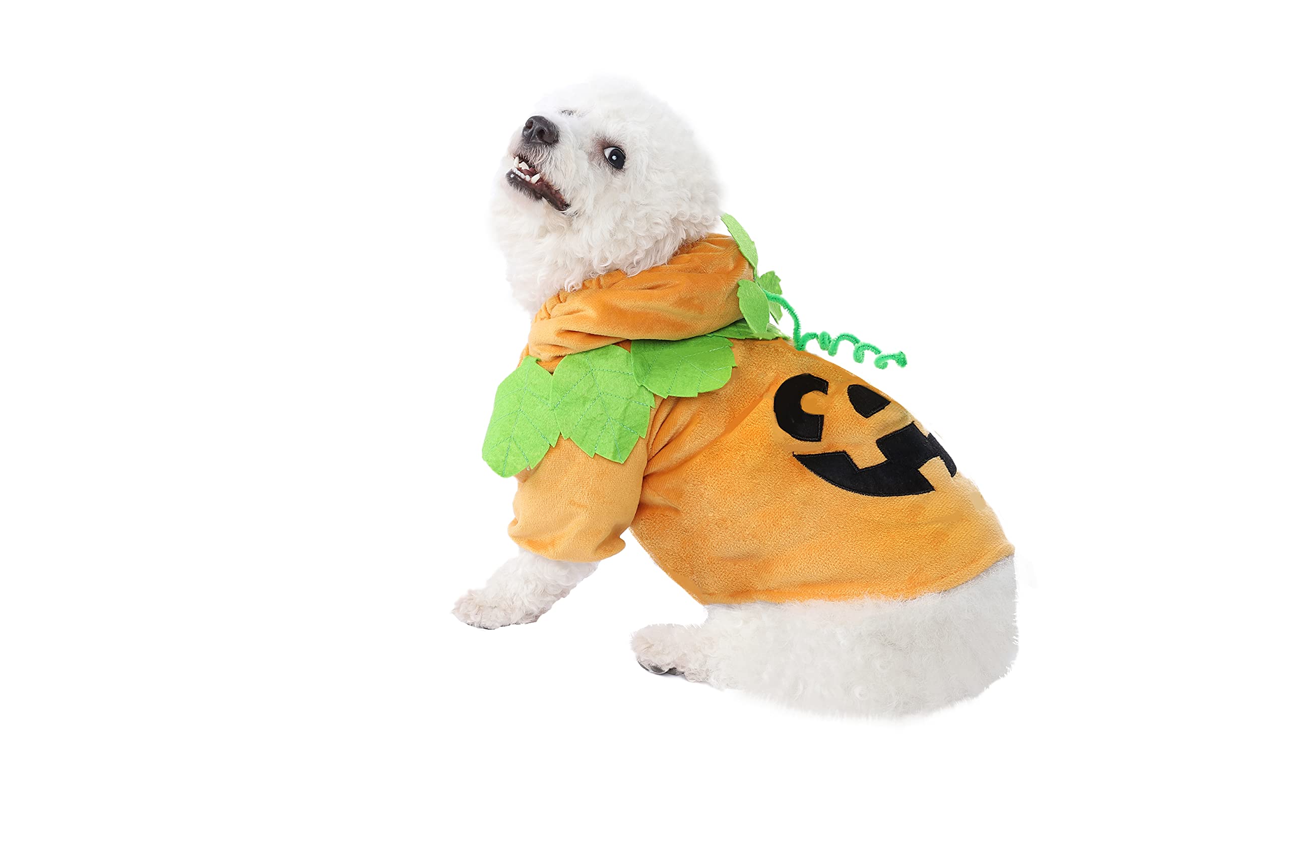 Spooktacular Creations Pet Dog Cute Pumpkin Hoodie Costume for Halloween Dress Up Party, Pet Carnival,Pet Cosplay (Large)