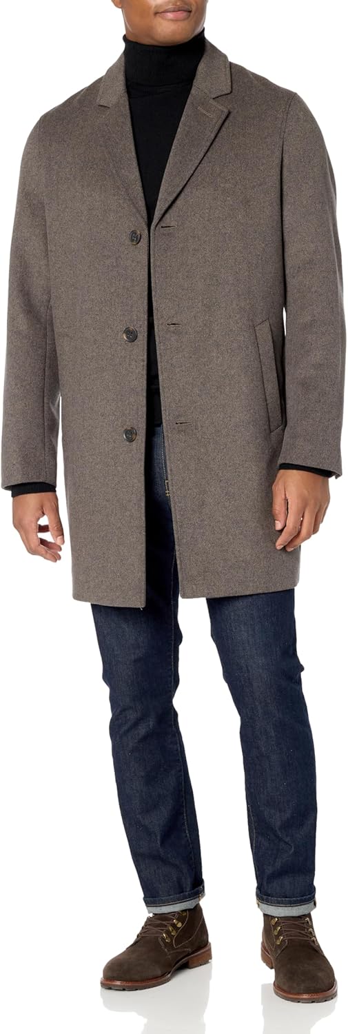 Cole Haan Men's Wool Plus Topper Button Front Coat