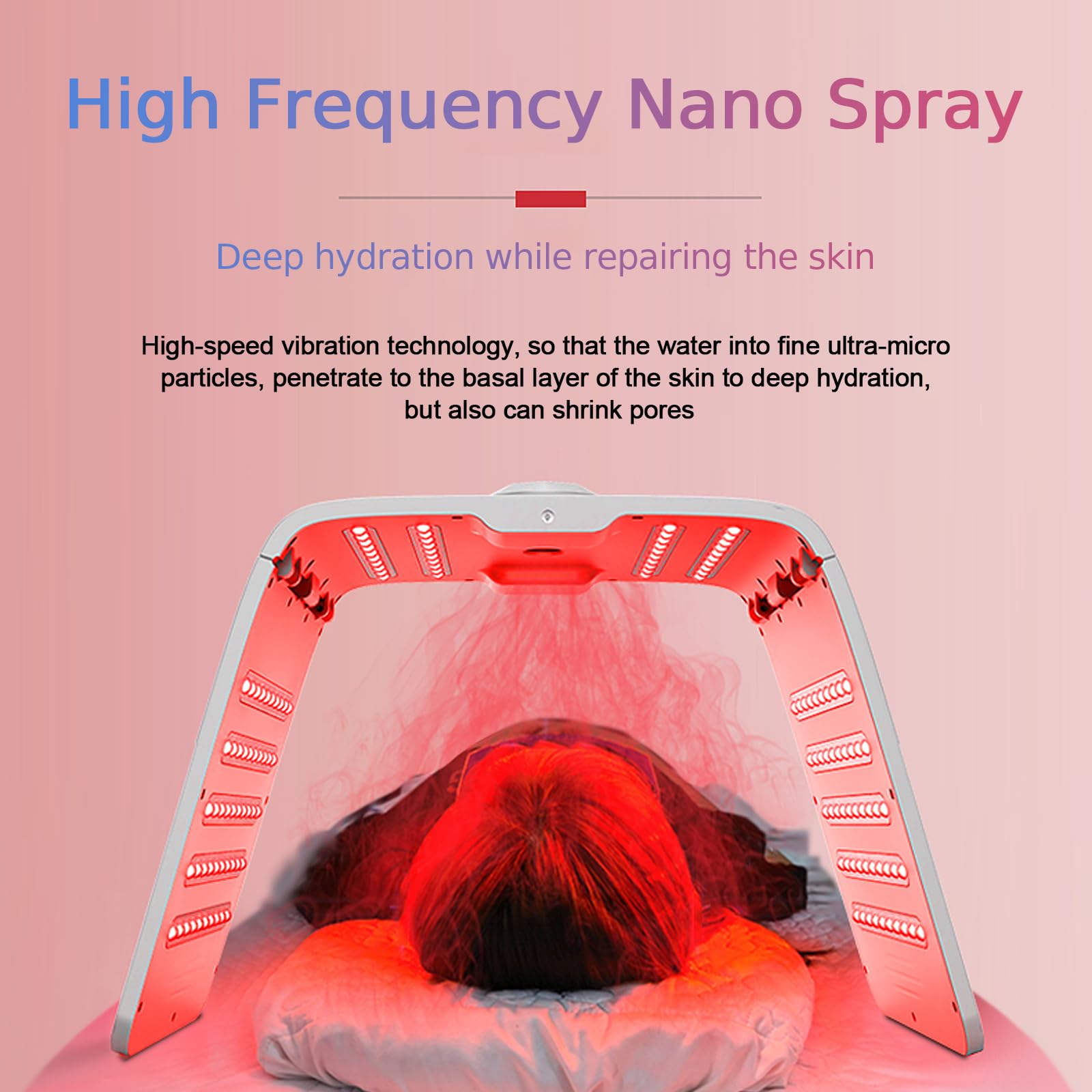 Máscara LED de belleza de 7 colores, máscara facial LED, lámpara de terapia de luz roja plegable para cara y cuerpo, máquina de terapia de luz LED con función de niebla, uso doméstico y de salón